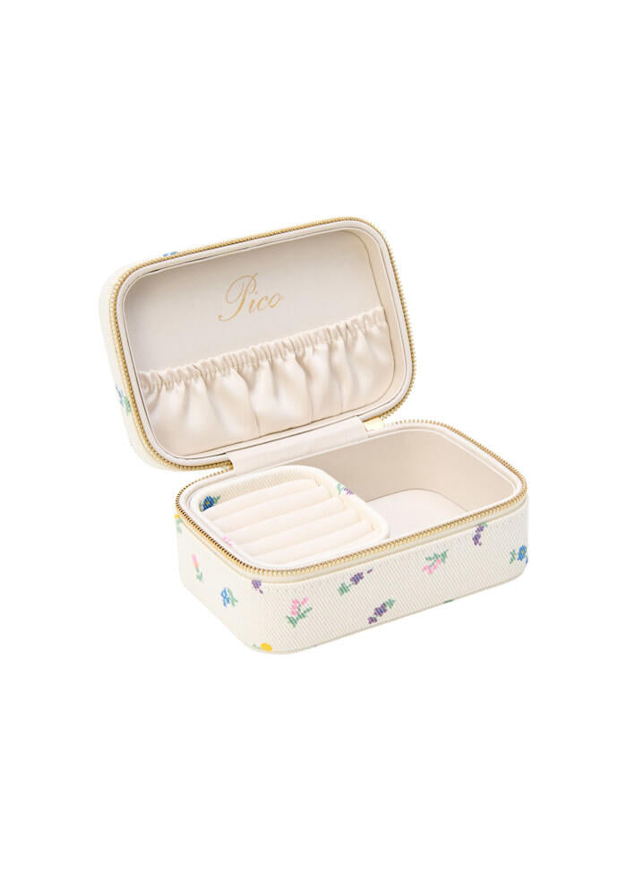 Smykkeskrin, stor - Ivory flower